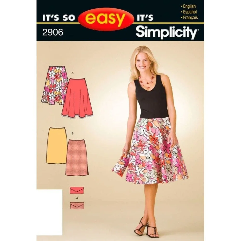 Simplicity Sewing Pattern 2906 Skirt Purse Misses Size 8-18 UNCUT